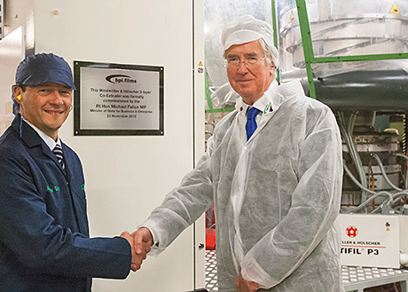 Andrew Green (left) of BPI gave Michael Fallon MP a warm welcome to the company’s Kent facility but that didn’t stop him questioning the feasibility of the UK government’s recycling targets. Andrew Green (left) of BPI gave Michael Fallon MP a warm welcome to the company’s Kent facility but that didn’t stop him questioning the feasibility of the UK government’s recycling targets.