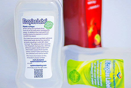 Systems Labelling’s latest product development, the Ecoplas label, is said to offer a real alternative to paper labels when used on plastic bottles.