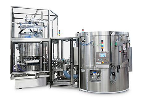 Serac is now offering complete lines that include packaging distribution, filling and capping functions linked through a starwheel positive transfer system.