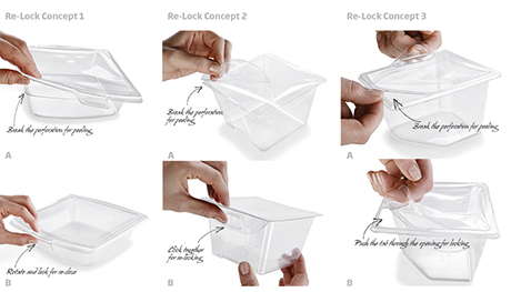 Clear tray re-closes Faerch