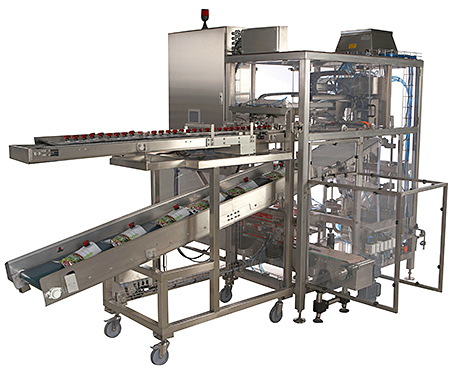Machine fills flexible packages for juices and wine