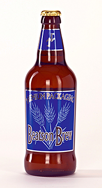 Beatson Clark’s 500ml tapered beer bottle can be manufactured in amber or white flint glass and weighs 285g