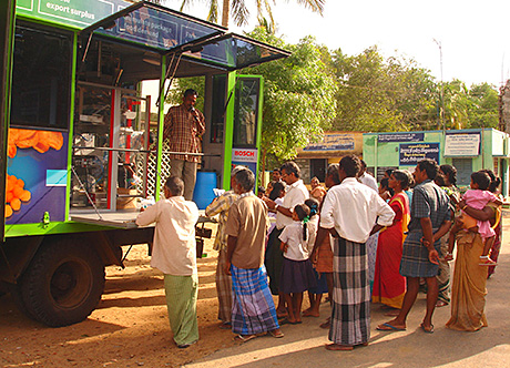 Helping others help themselves: A previous initiative in India from Bosch Packaging saw the German company mounting specially-adapted packaging machines on the backs of trucks, to demonstrate their advantages to local farmers.