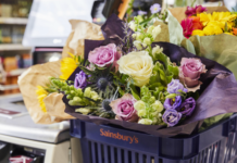 Sainsbury’s continues bloom in sustainable packaging options flowers in basket