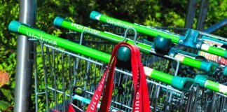Waitrose x Lulu Guinness bag on trolley