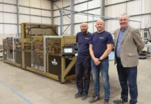 Cepac invests in new equipment at its Doncaster site Keith Cruttwell (Cepac), Danny Brewster (Cepac) and Neil Thayer (Finishline Machinery, Lamina Systems’ UK and Ireland agent)