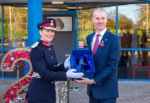 i2r co-founder stepping down after 17 years Peter Reay (R) seen here being presented with the firm’s second Queen’s Award by the Lord-Lieutenant of Shropshire