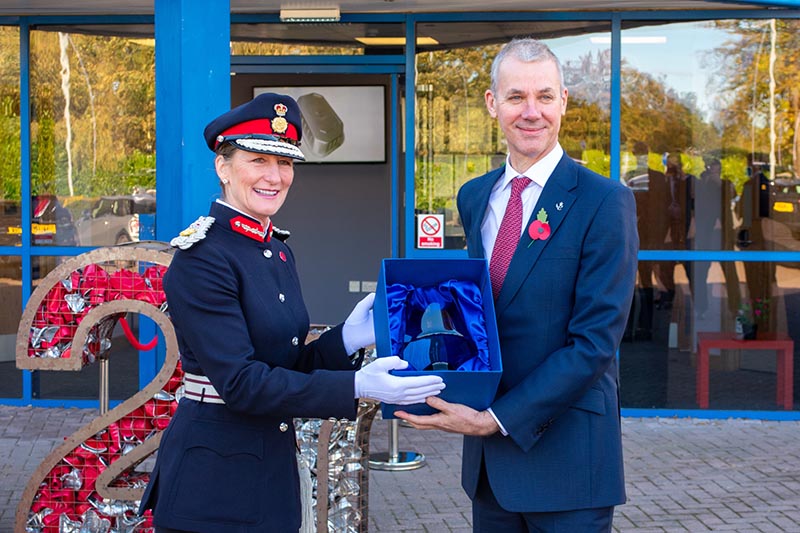 Peter Reay (R) seen here being presented with the firm’s second Queen’s Award by the Lord-Lieutenant of Shropshire