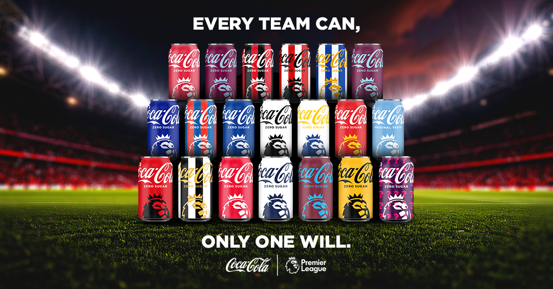 Coca Cola cans in EPL team colours