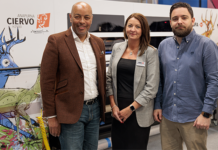 Digital Plus secures ‘UK market-first’ limited edition inkjet printer L-R: Owen Russell (director, Digital Plus); Emma Plant (Agfa sales manager, north – inkjet, UK); David Brisk (sales director, Digital Plus)