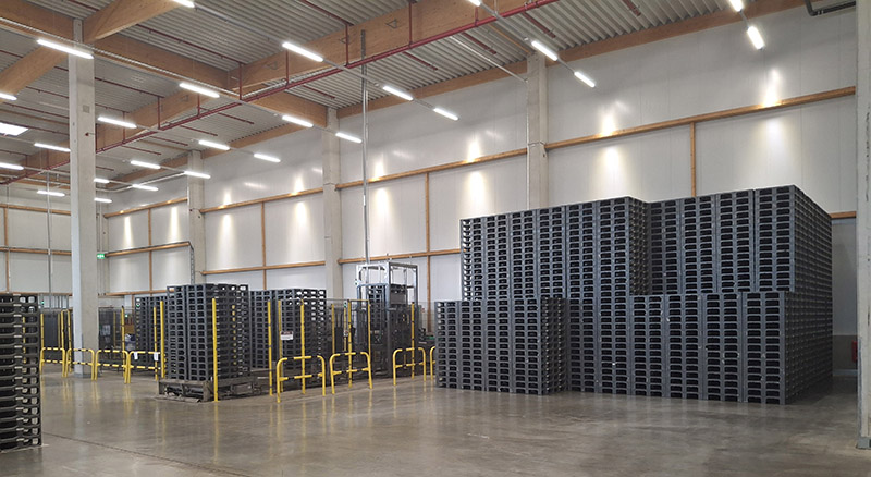 Pallets in Tosca's German factory