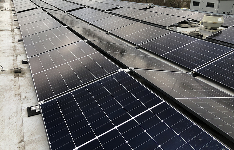 Solar panels on Mettler-Toledo factory