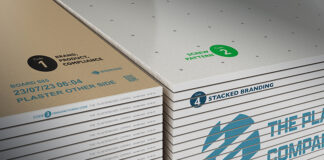Plasterboard with printed codes