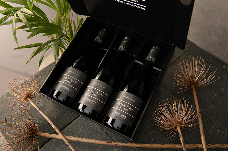 Wine bottles in a box