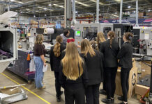 Female students on tour of ABG site