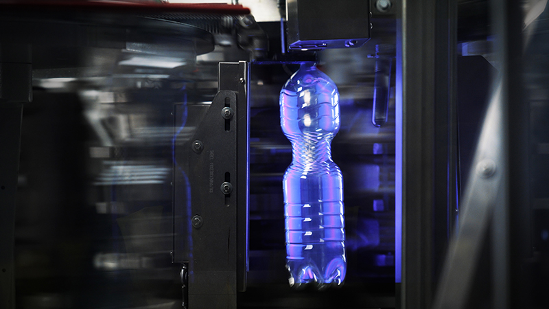 Bottle on production line