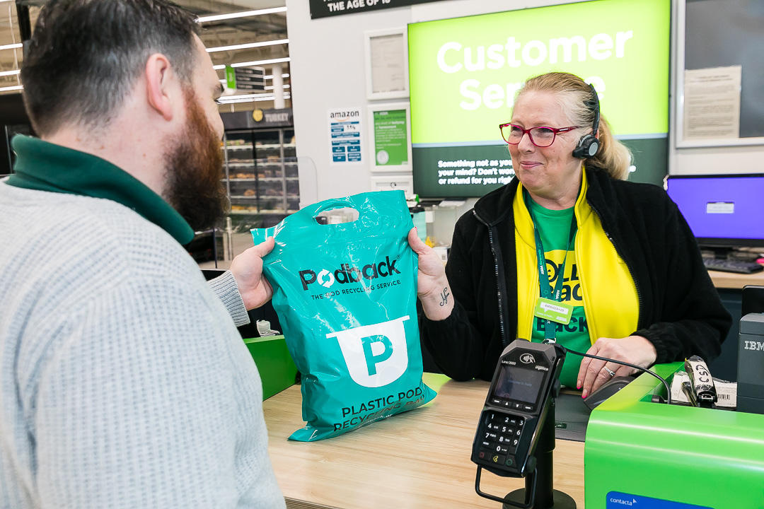 Podback bag being handed over