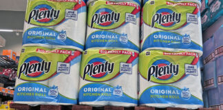 Hygiene products on wooden pallets