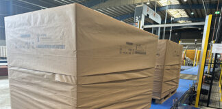 Paper packaging solution for laminate flooring products