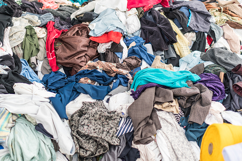Textiles jumbled together