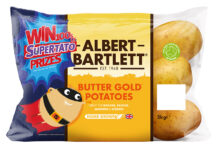 Potato packaging featuring Supertato promotion