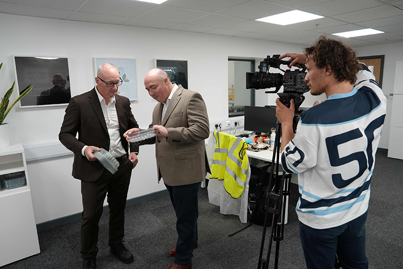 Food packaging site being filmed for TV programme