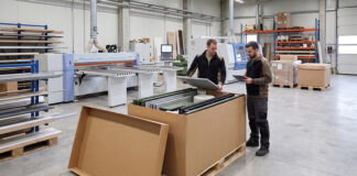 Corrugated packaging solution for shipping acoustic office cabins