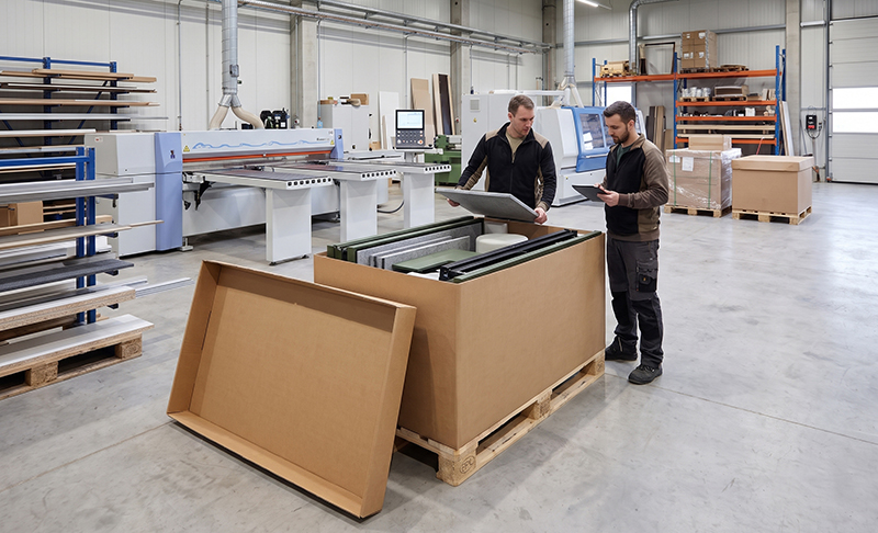 Corrugated packaging solution for shipping acoustic office cabins