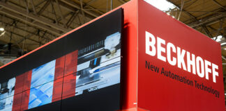 Beckhoff sign at exhibition