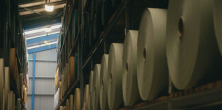 Paper in factory or warehouse setting