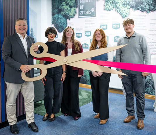 Antalis opens new Smart Packaging Centre Ribbon being cut at Antalis' Smart Packaging Centre
