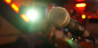closeup of microphone