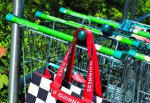 Waitrose collaborates with designer to launch tote bag made from recycled bottles Waitrose x Lulu Guinness bag on trolley