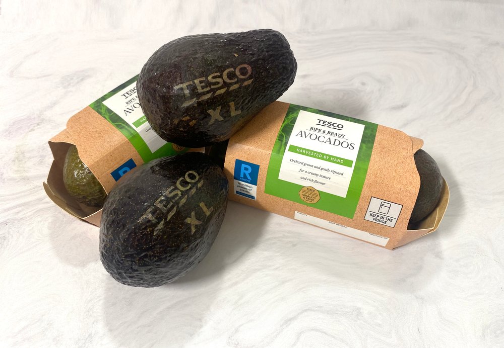 Laser etched Tesco avocados