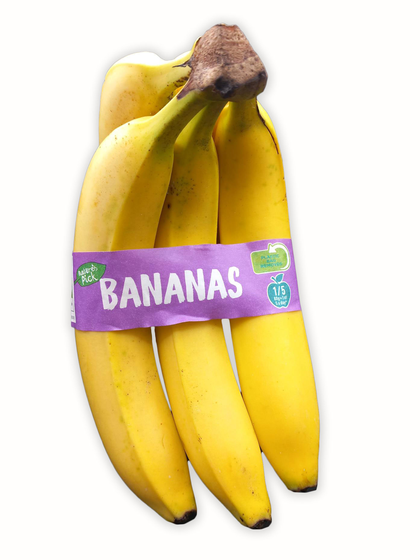 Bananas with paper band