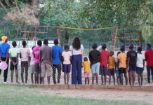 Children from Montgomery Heights Christian Care Centre in Zimbabwe
