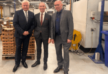 L-R: Sandy Bole (MD of Simpac); Brian O'Sullivan (founder, Zeus Group); and Luke Cobbett (operations and production director of Simpac)