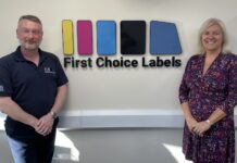 The Label Makers completes acquisition of First Choice Labels Colin Harbinson (operations director, First Labels) and Zenna Parfaniuk (MD, The Label Makers)