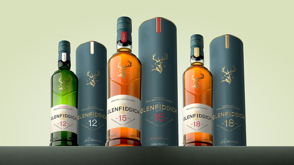 Glenfiddich whisky bottles