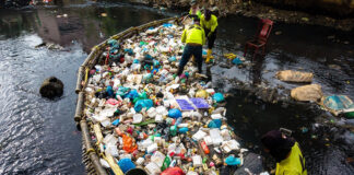 Clean-up operation to prevent plastic pollution in the ocean