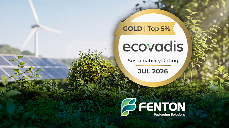 EcoVadis gold logo for Fenton Packaging