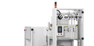 Packing line adapted for hairbrushes